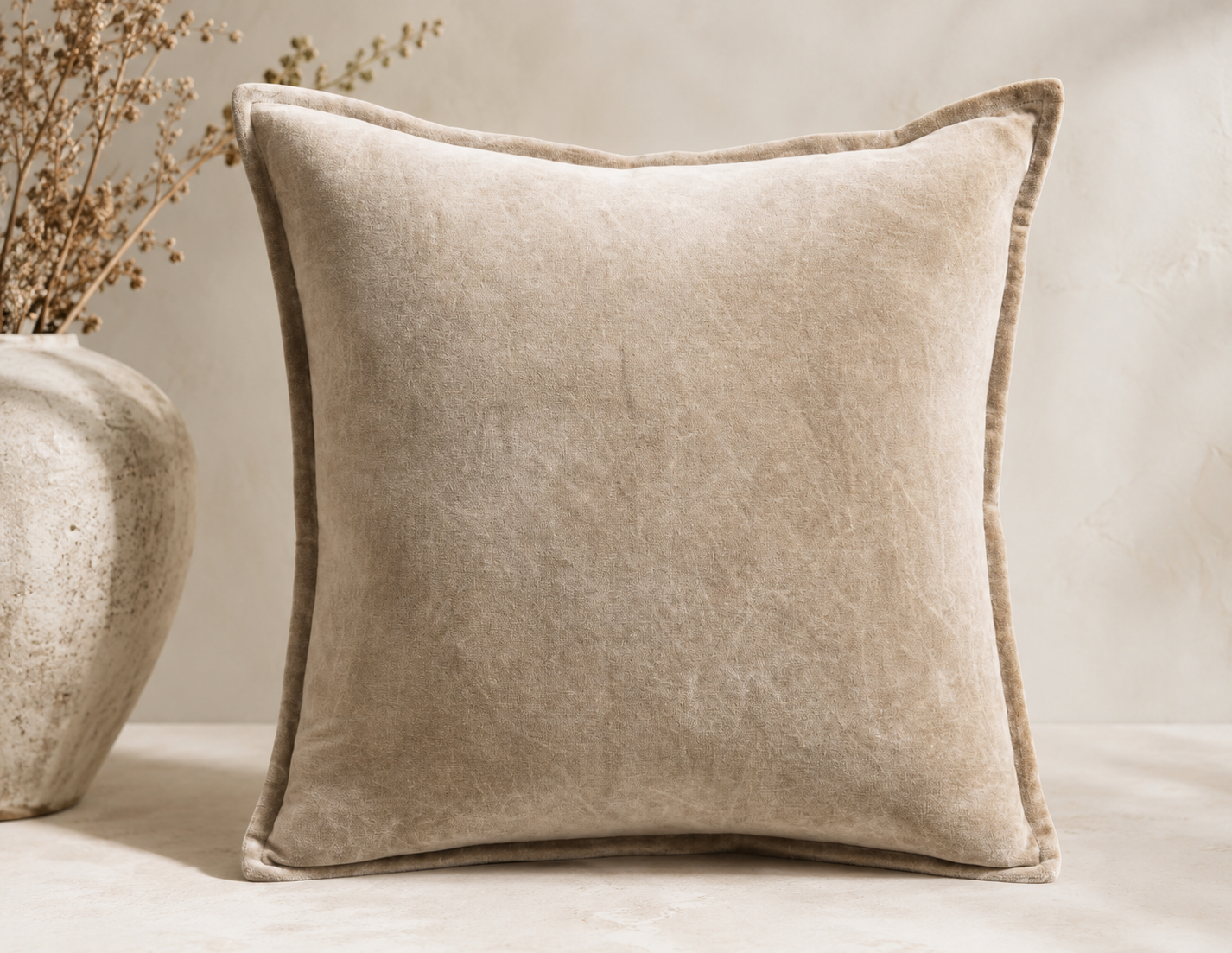 Melina Stone Washed Velvet Pillow